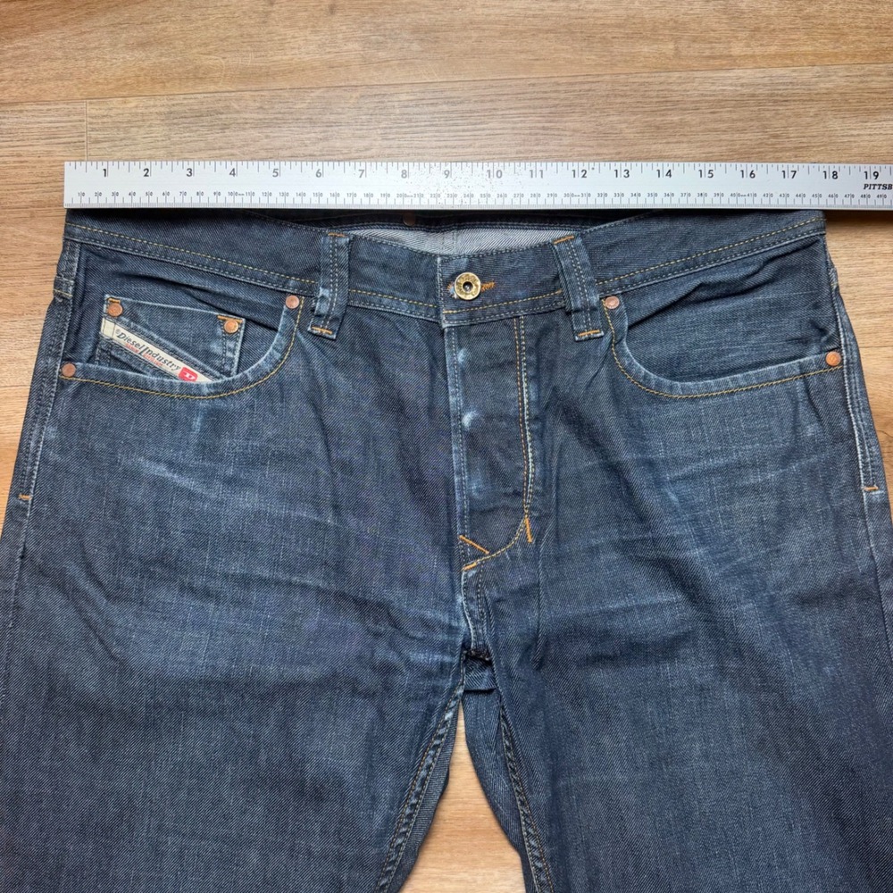 Diesel Larkee Jeans Mens 34x32 Blue Regular Straight Leg Dark Wash Made In Italy - Picture 10 of 14